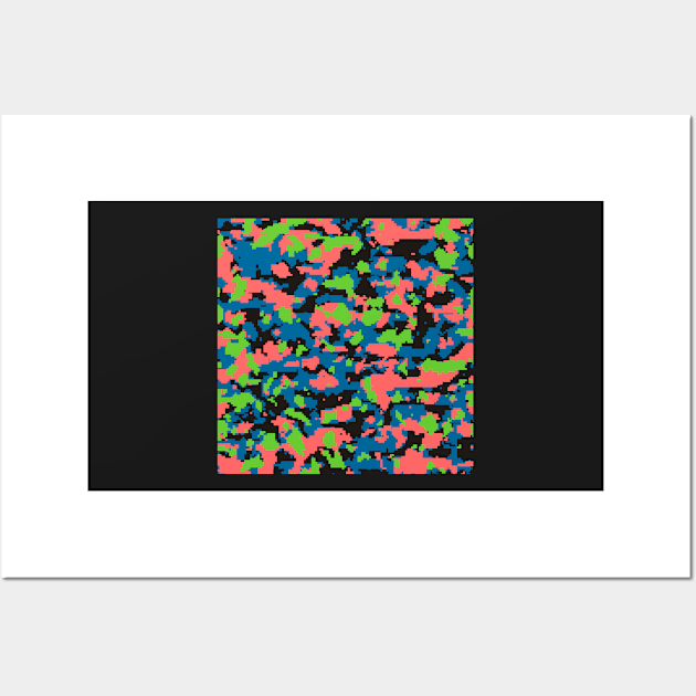 Green Blue Digital Camouflage Wall Art by Tshirtstory